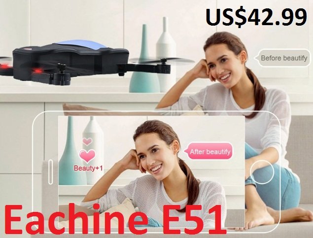 Eachine E51 WiFi FPV With 720P Camera Selfie Drone